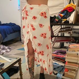 Forever 21 Floral Wrap Skirt
